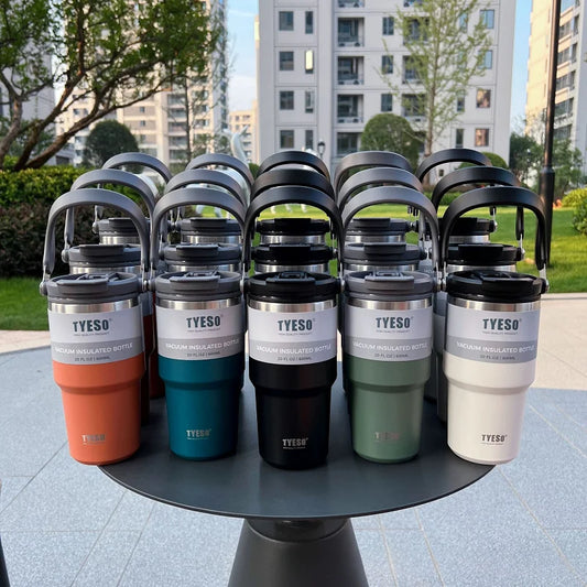 1050/1200ML Tyeso Coffee Cup Stainless Steel Water Bottle Car Travel Mug Vacuum Flask Cold And Hot Double-layer Insulated Cup