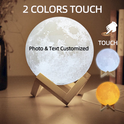 3D Printing Moon Lamp Personalized Photo Text Customized USB Night Light Birthday Mother Day Valentine's Christmas Lunar Gift