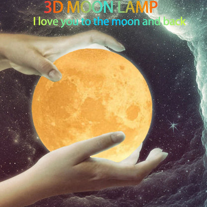 3D Printing Moon Lamp Personalized Photo Text Customized USB Night Light Birthday Mother Day Valentine's Christmas Lunar Gift