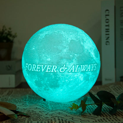 3D Printing Moon Lamp Personalized Photo Text Customized USB Night Light Birthday Mother Day Valentine's Christmas Lunar Gift