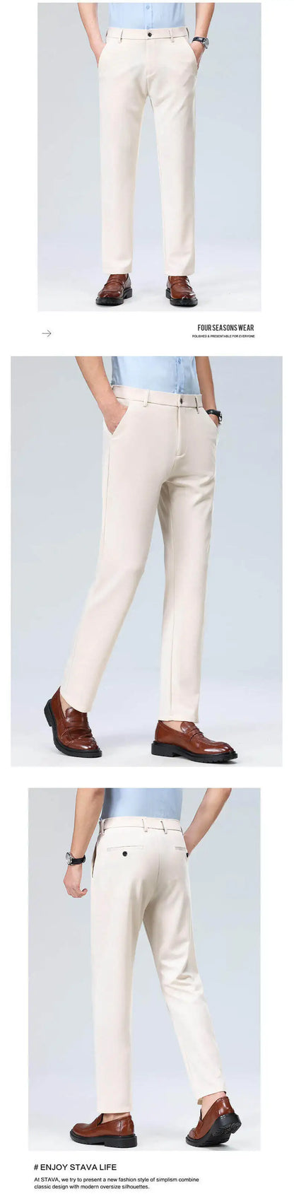 10 color casual pants, men's business casual suit pants, loose straight summer thin stretch suit pants