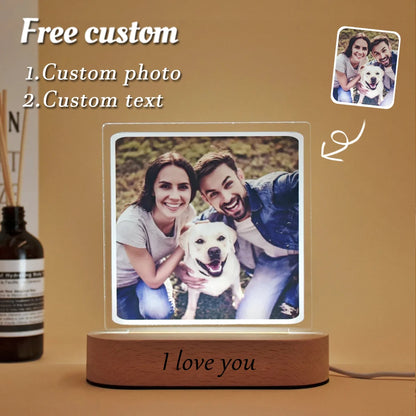 Personalized 3D Lamp Custom Photo Night Light Heart LED Lamp Name Date On Anniversary Wedding Valentin's Day Gift couples gifts