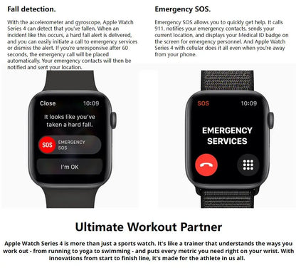 100% Original Apple Watch Series 4 Smartwatch 40MM/44MM GPS Aluminum with Sport Band