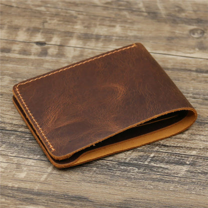 100% Genuine Leather Wallet Men Vintage Style Bifold Brown Wallet for Men Leather Genuine