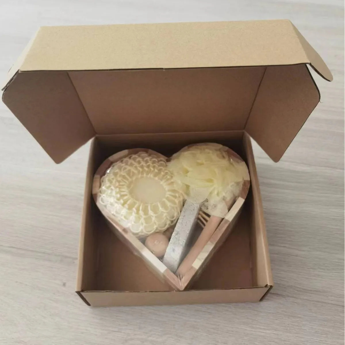 Bath Spa Gift Set Luxury Bathroom Accessories Kit with Loofah Brush Pumice Stone Wooden Box for Body Care Relaxation Gift Set