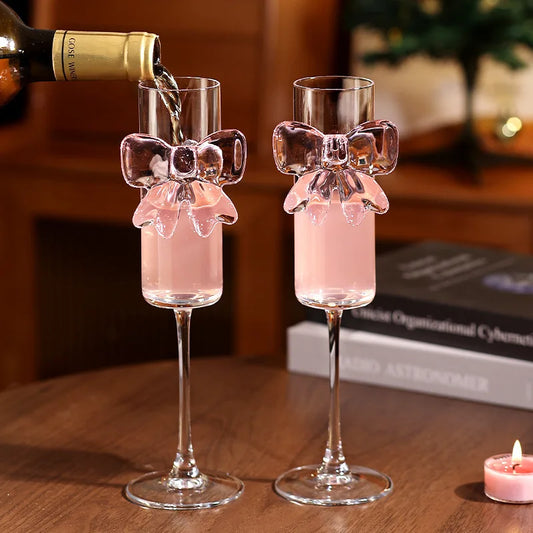 Elegant Butterfly Champagne Glass Crystal Wine Cup Cocktail Juice High Footed Goblet