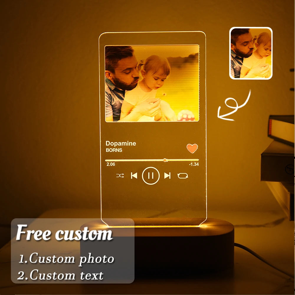 Personalized 3D Lamp Custom Photo Night Light Heart LED Lamp Name Date On Anniversary Wedding Valentin's Day Gift couples gifts