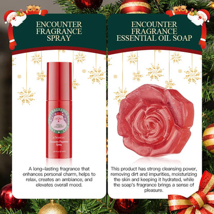 Luxurious complete Christmas gift box, 4-in-1 hand and body care set including moisturizer, body lotion, spray and soap bar
