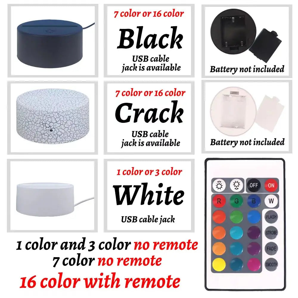 Cartoon Personalize Custom Photo Picture Couple 3D Led Optical Illusion Table Lamp For Bedroom Night Avatar Mange Room Decor