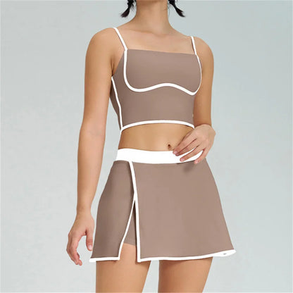 1/2PCS Women Tracksuit Yoga Set Gym Set Bra Sports Anti Shorts Skirt Workout Sportswear Running Gym Wear Athletic Suits