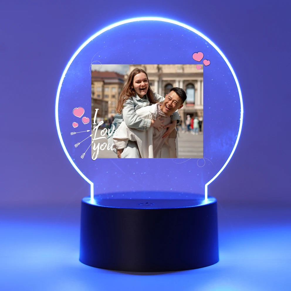 Cartoon Personalize Custom Photo Picture Couple 3D Led Optical Illusion Table Lamp For Bedroom Night Avatar Mange Room Decor