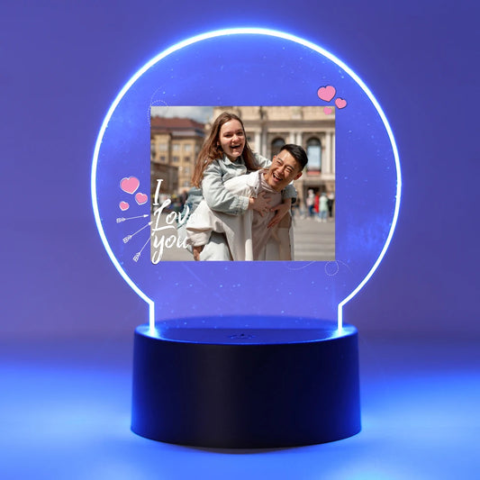 Cartoon Personalize Custom Photo Picture Couple 3D Led Optical Illusion Table Lamp For Bedroom Night Avatar Mange Room Decor