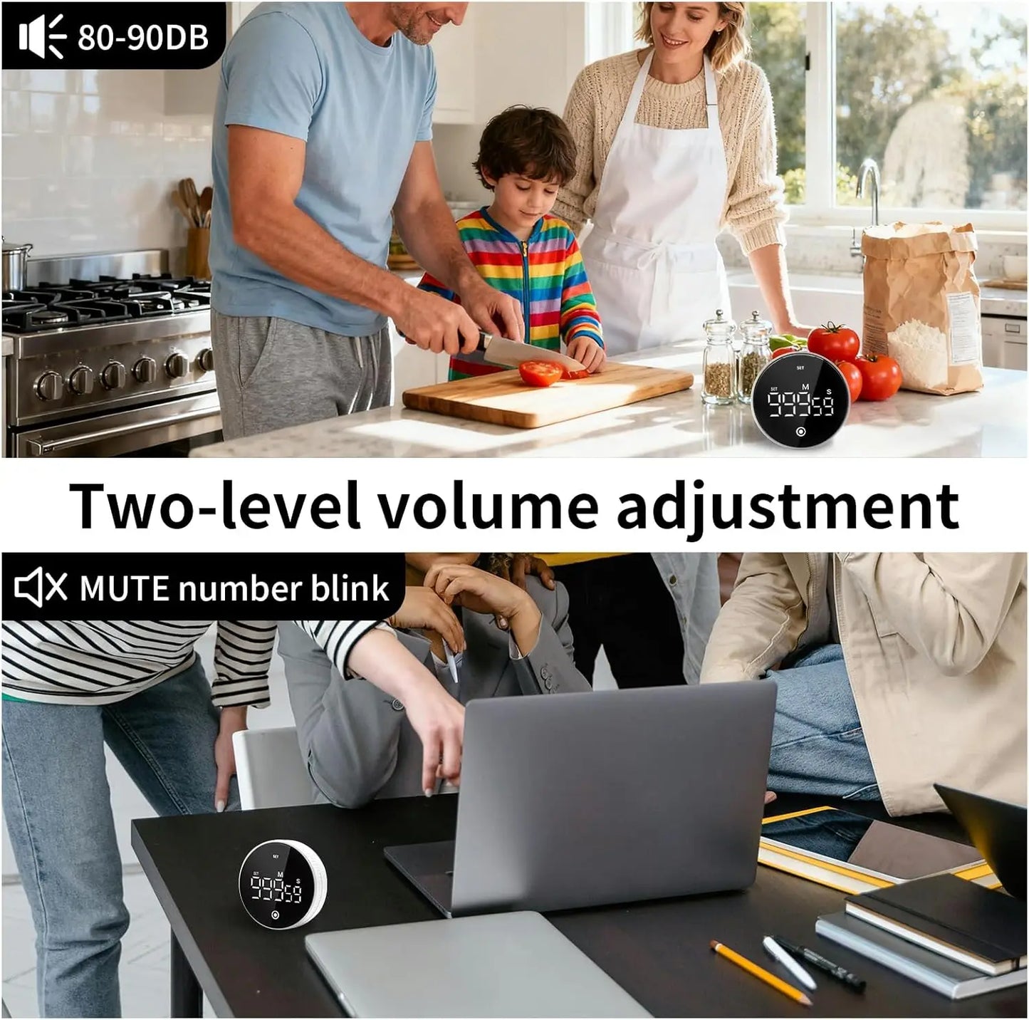 1000 Minute Kitchen Timer, Magnetic Rotating Mechanical Timer Countdown, Cooking Study Office Exercise Time Management Tool