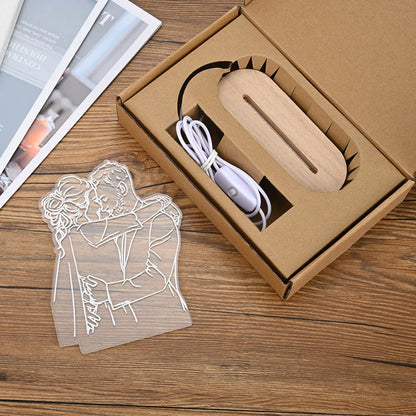 Personalized 3D Lamp Custom Photo Night Light Heart LED Lamp Name Date On Anniversary Wedding Valentin's Day Gift couples gifts