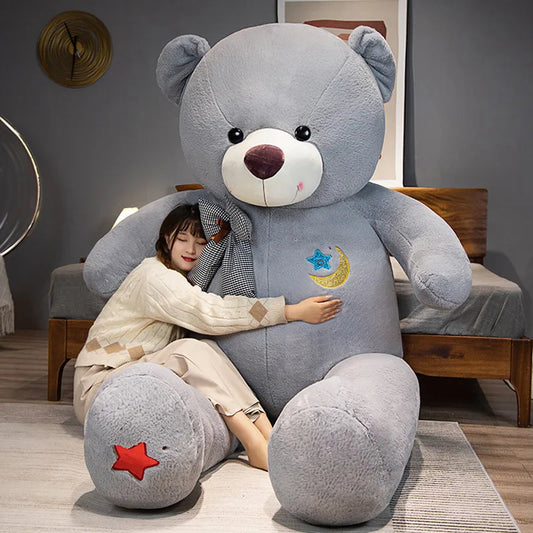 60-120cm Big Star Moon Teddy Bear Plush Toy Giant Stuffed Animals Birthday Valentines Day Gift Soft Pillow Dolls Grilfriend Girl