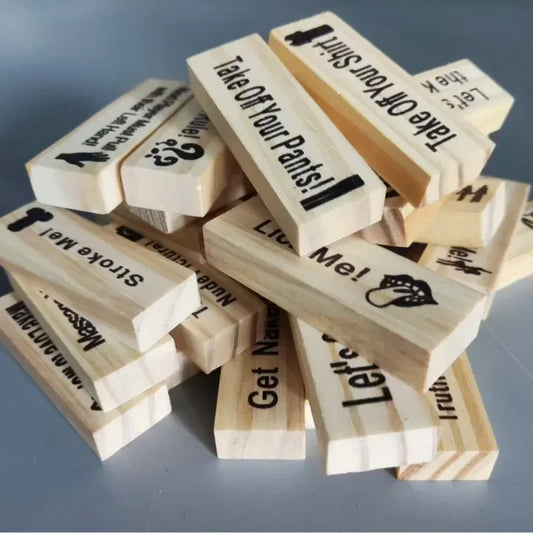 48PCS Block Tower Game Couple Activities Date Night Ideas Valentine Tumbling Tower Stacking Blocks Game for Couples Night Party