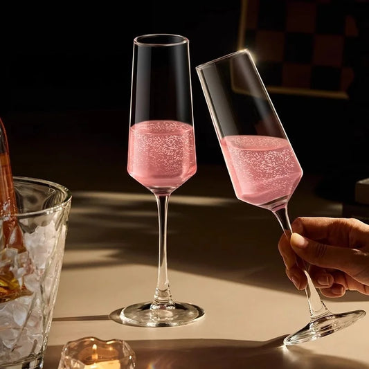 GIANXI French Vertical lines Champagne Glasses Home Glass Goblets High-end Red Wine Glasses White Wine Glasses Cocktail Glasses