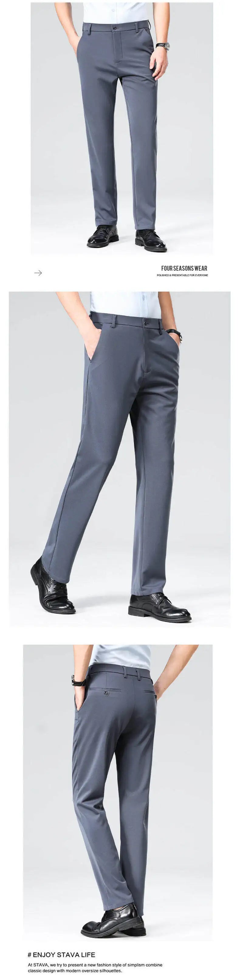 10 color casual pants, men's business casual suit pants, loose straight summer thin stretch suit pants
