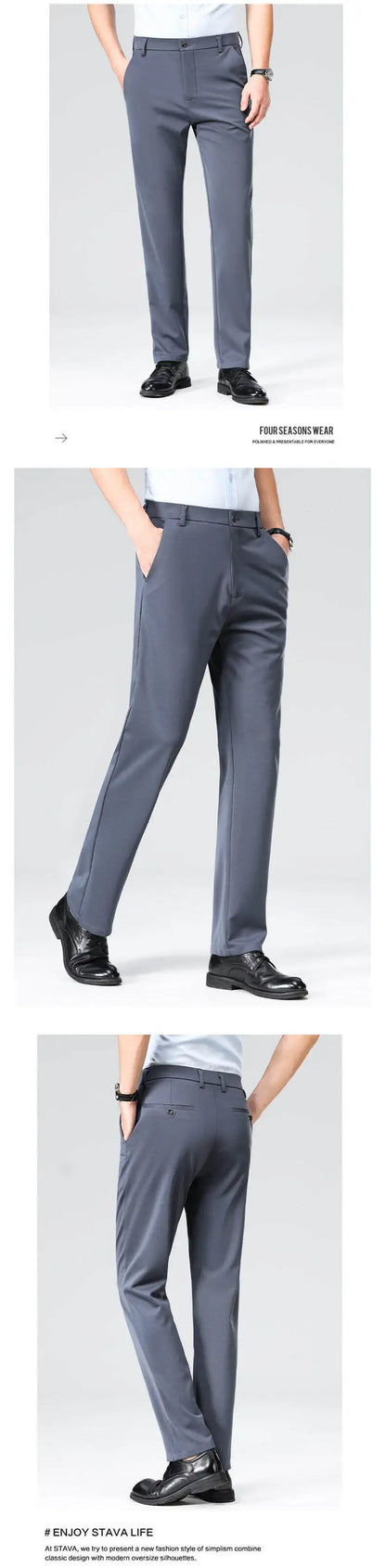 10 color casual pants, men's business casual suit pants, loose straight summer thin stretch suit pants