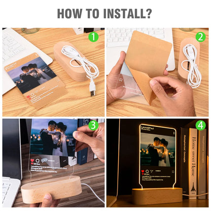 Personalized 3D Lamp Custom Photo Night Light Heart LED Lamp Name Date On Anniversary Wedding Valentin's Day Gift couples gifts