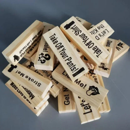 48PCS Block Tower Game Couple Activities Date Night Ideas Valentine Tumbling Tower Stacking Blocks Game for Couples Night Party