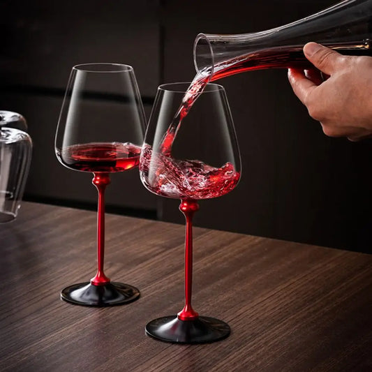 Advanced Clear Rotating Glass Wine Glasses 500ml Thickened Base Crystal Goblet Ergonomic Holder Wine Decanter Glass Cup Whiskey