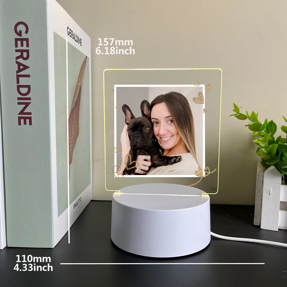 Cartoon Personalize Custom Photo Picture Couple 3D Led Optical Illusion Table Lamp For Bedroom Night Avatar Mange Room Decor