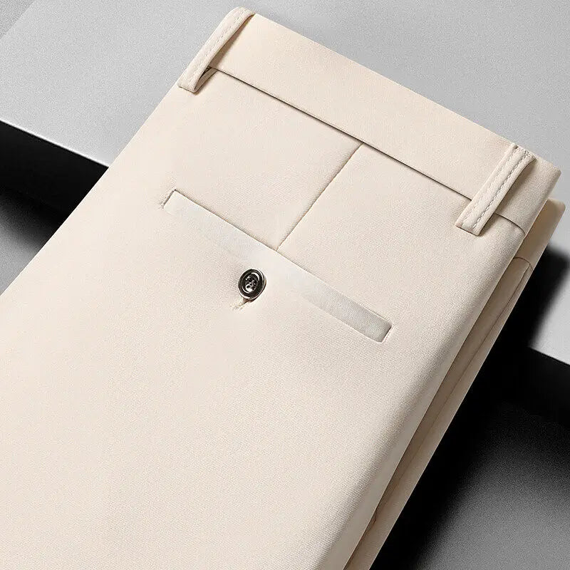 10 color casual pants, men's business casual suit pants, loose straight summer thin stretch suit pants