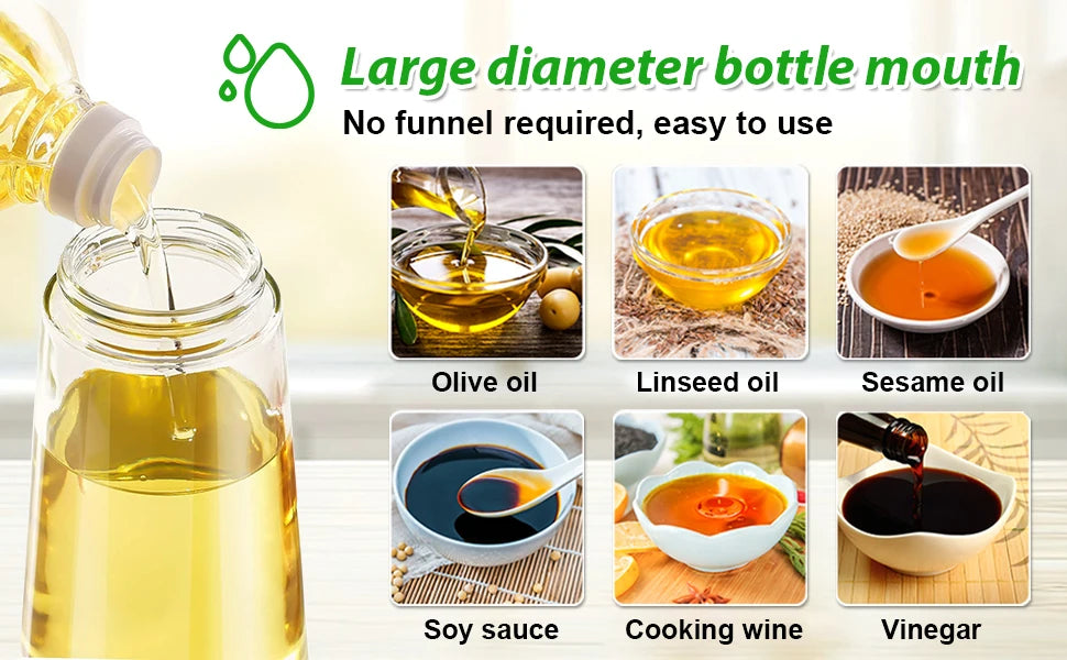 1-2PCS 2in1 Olive Oil Dispenser Bottle 500ml Plastic Oil Sprayer Cooking Oil Spray Tank BBQ Baking Picnic Kitchen Tools for Home