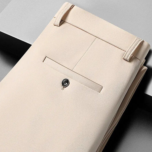 10 color casual pants, men's business casual suit pants, loose straight summer thin stretch suit pants