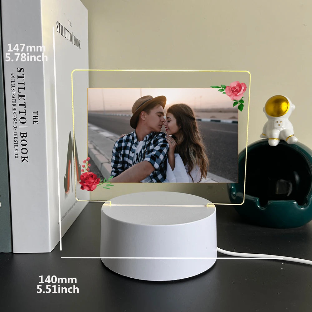Cartoon Personalize Custom Photo Picture Couple 3D Led Optical Illusion Table Lamp For Bedroom Night Avatar Mange Room Decor