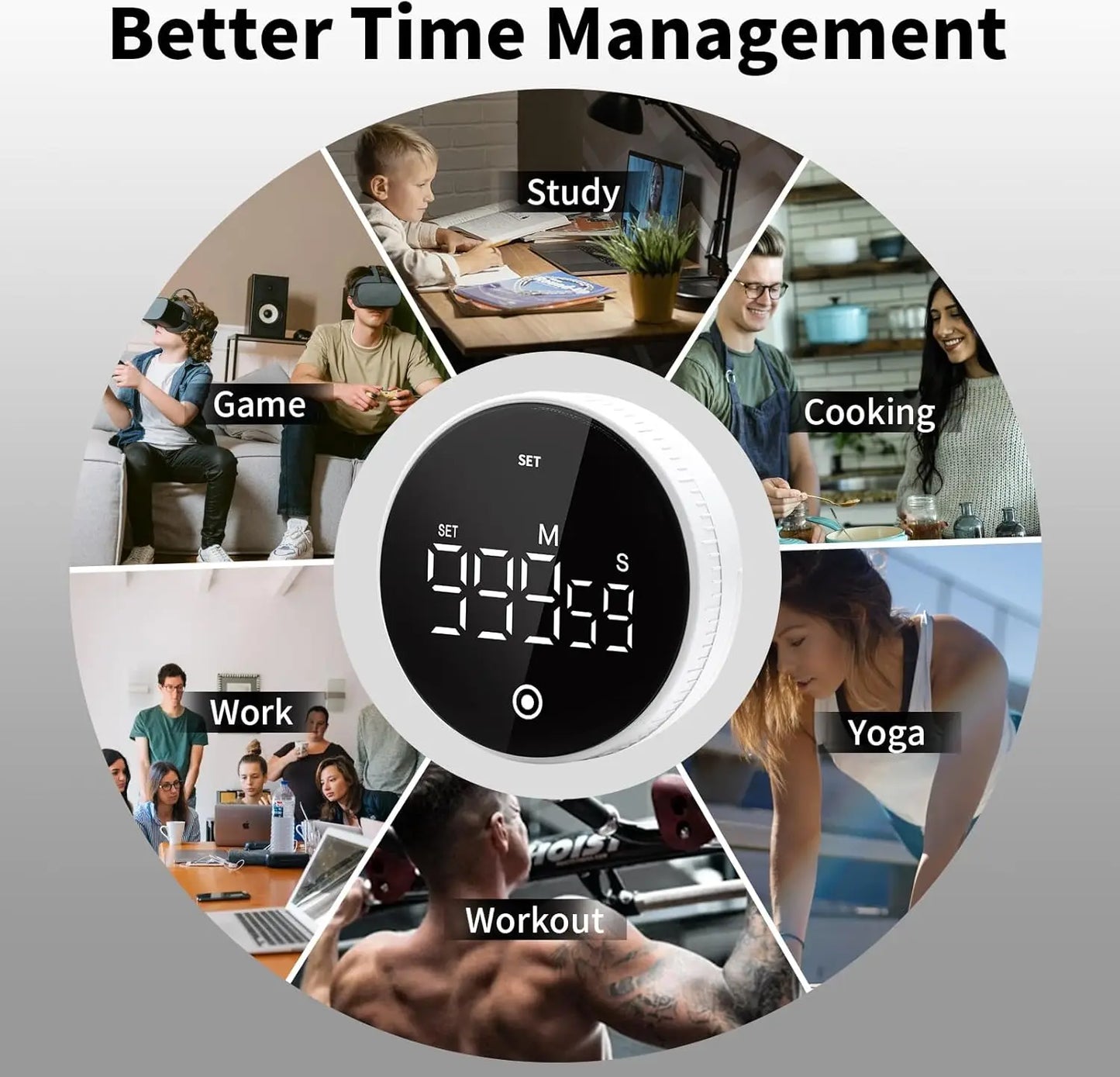 1000 Minute Kitchen Timer, Magnetic Rotating Mechanical Timer Countdown, Cooking Study Office Exercise Time Management Tool