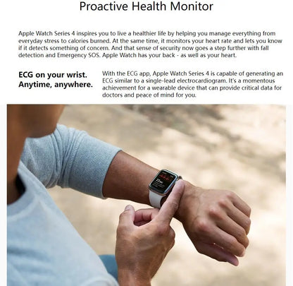 100% Original Apple Watch Series 4 Smartwatch 40MM/44MM GPS Aluminum with Sport Band