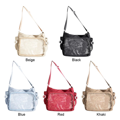 Japanese Y2K Lolita Transparent Shoulder Bag Women Trend Itabag Badge DIY Decoration Crossbody Bag Daily School Bag for Teenager