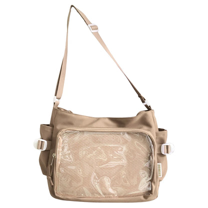 Japanese Y2K Lolita Transparent Shoulder Bag Women Trend Itabag Badge DIY Decoration Crossbody Bag Daily School Bag for Teenager