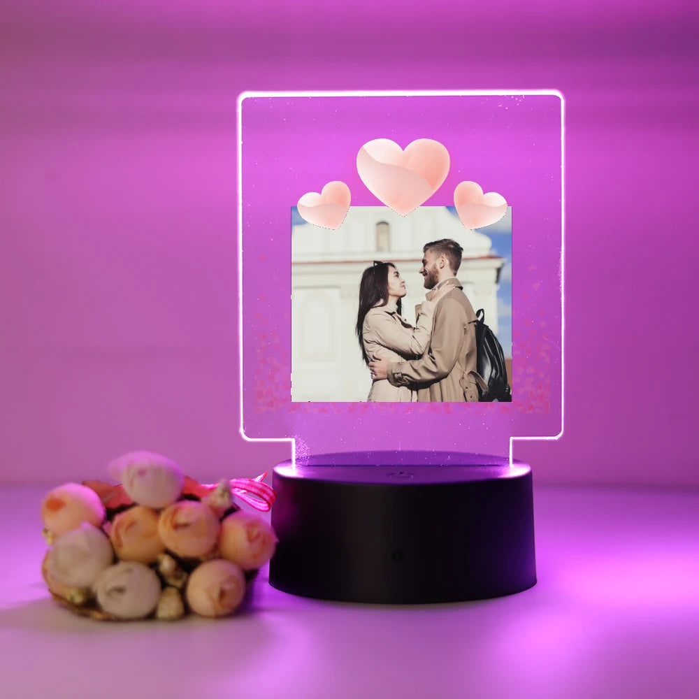 Cartoon Personalize Custom Photo Picture Couple 3D Led Optical Illusion Table Lamp For Bedroom Night Avatar Mange Room Decor