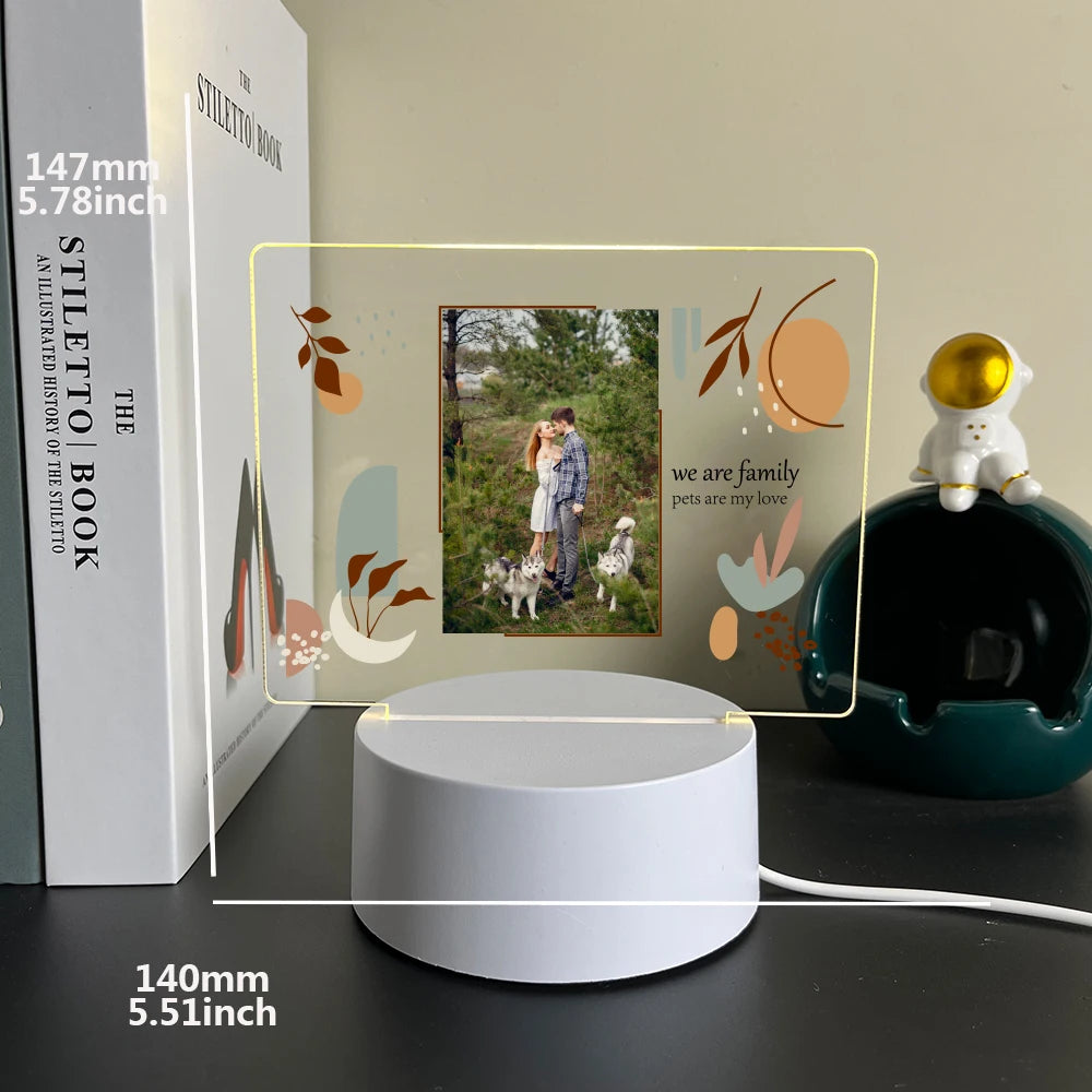 Cartoon Personalize Custom Photo Picture Couple 3D Led Optical Illusion Table Lamp For Bedroom Night Avatar Mange Room Decor