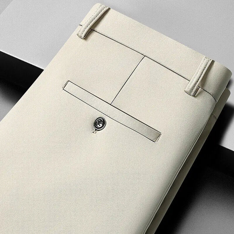 10 color casual pants, men's business casual suit pants, loose straight summer thin stretch suit pants