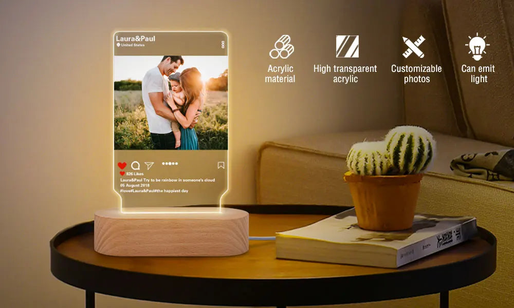 Personalized 3D Lamp Custom Photo Night Light Heart LED Lamp Name Date On Anniversary Wedding Valentin's Day Gift couples gifts