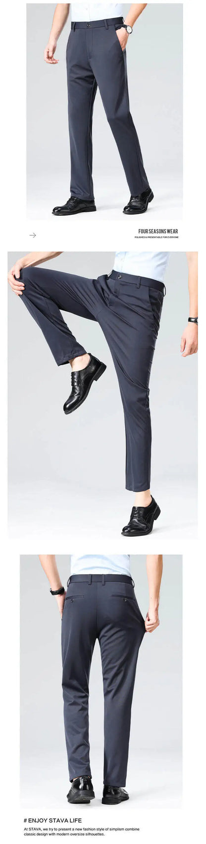 10 color casual pants, men's business casual suit pants, loose straight summer thin stretch suit pants