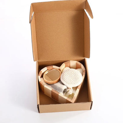 Bath Spa Gift Set Luxury Bathroom Accessories Kit with Loofah Brush Pumice Stone Wooden Box for Body Care Relaxation Gift Set